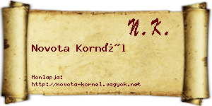 Novota Kornél névjegykártya